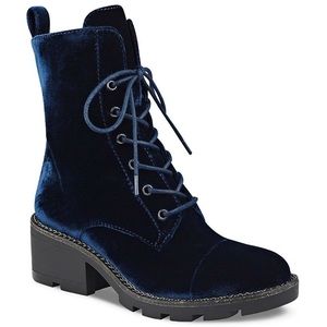KENDAL+KYLIE blue velvet boots